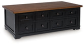 Best Deals Furniture - Ashley Furniture - Wildenauer Lift-Top Coffee Table - Lift Top Cocktail Table / Brown/Black - T664-9